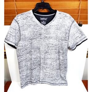 Company Eighty One Short Sleeve Henley Men's V Neck T Shirt Size M Gray Cotton